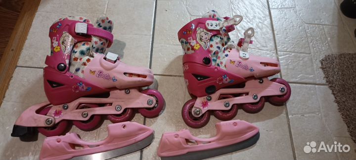 Коньки ролики 2 в 1 раздвижные
