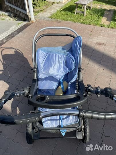 Коляска adamex 3 в 1 голубая