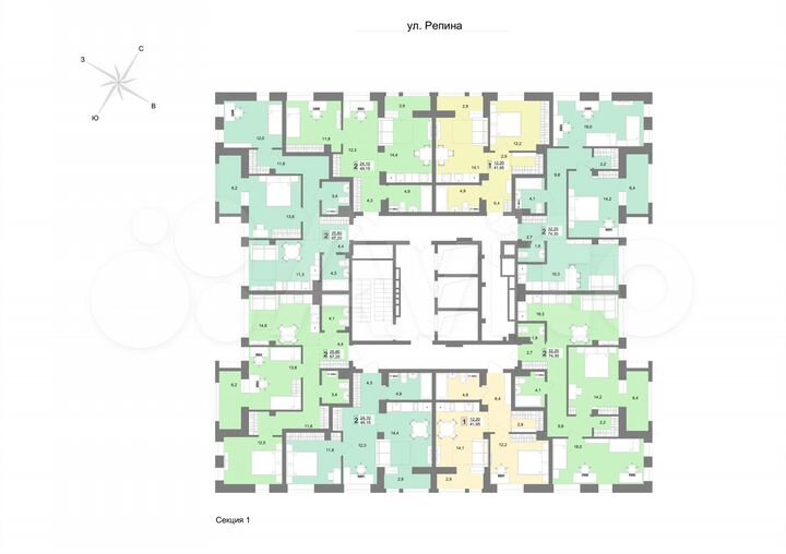 2-к. квартира, 66,4 м², 6/31 эт.