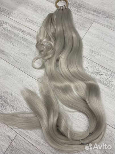 Канекалон, хвост накладной на резинке блонд,шиньон