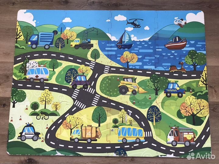 Детский мягкий коврик-пазл