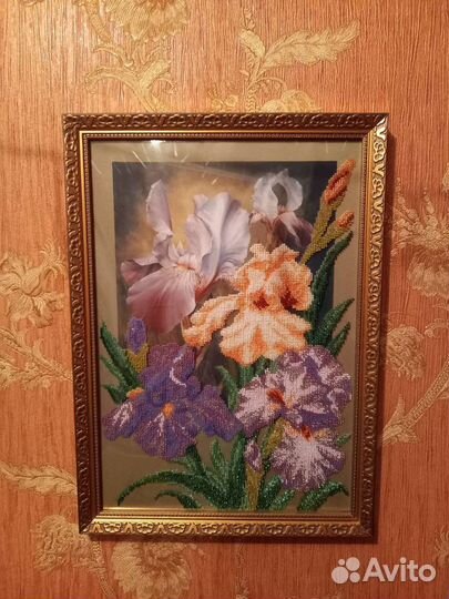 Картина вышивка бисером Ирис