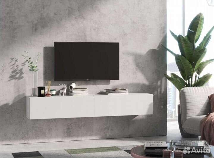 Тумба тв Somero 1800 белый глянец в наличии