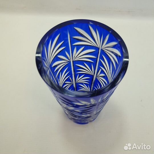 Ваза под цветы. Цветной накладной хрусталь. СССР