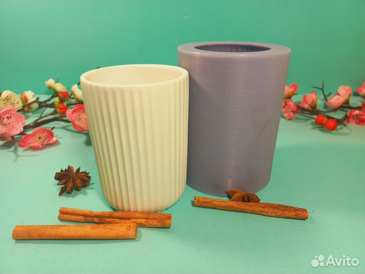 Силиконовая фoрма кашпо стакан для ванной молд