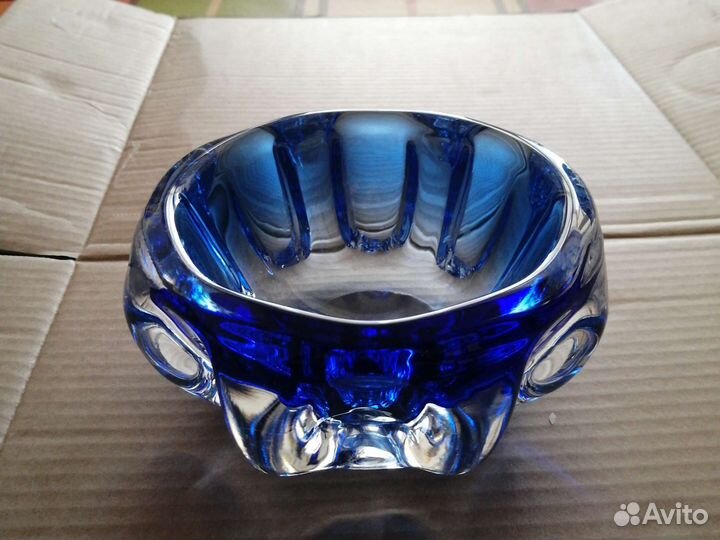 Пепельница цветное стекло.чехословакия