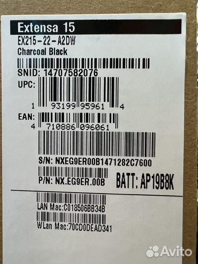 Ноутбук Acer extensa EX215