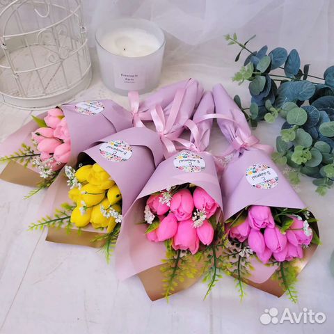 Букет из мыльных тюльпанов