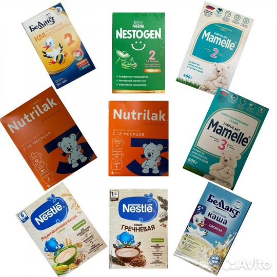 Беллакт кисломолочный 2 / каши Беллакт и Нестле