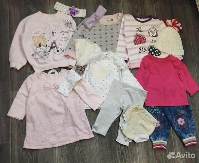 Вещи пакетом для девочки 6-12 мес