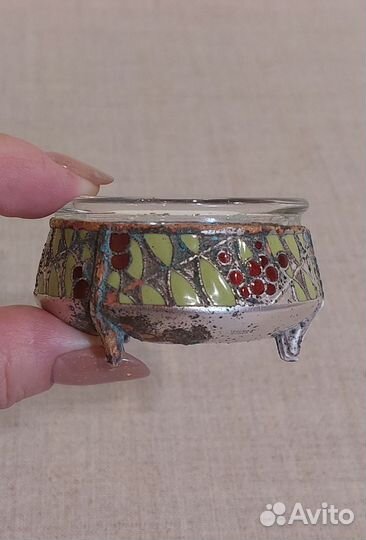 Солонка декор ветки рябины, клеймо СССР 1960е гг