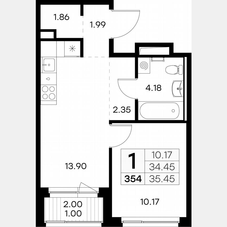 1-к. квартира, 35,5 м², 9/9 эт.