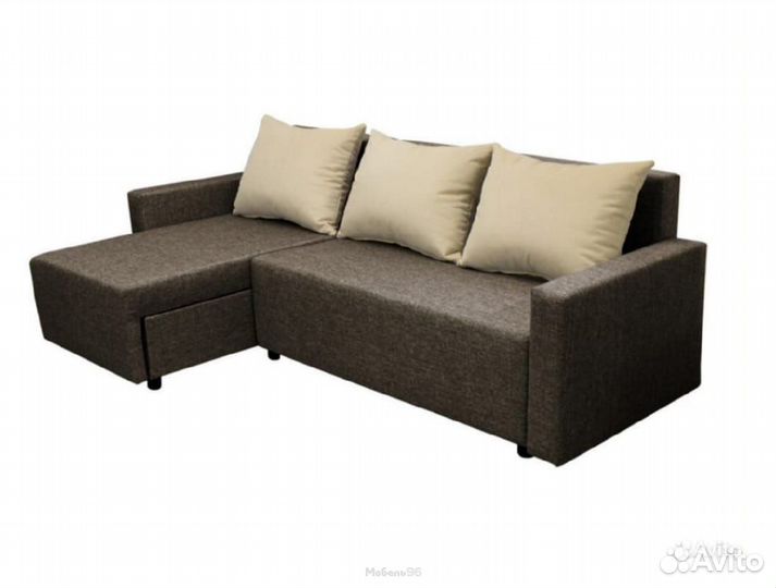 Угловой диван Шерри коричневый