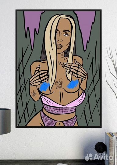 Картина постер графика портрет