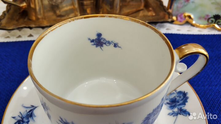 Чайная пара с голубым букетом Hackefors Sweden