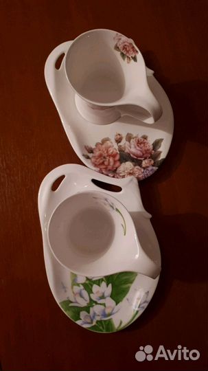 Кофейная пара (2 чашки + блюдца), фарфор