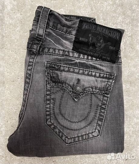 Джинсы True Religion Ricky Big T Серые Широкие