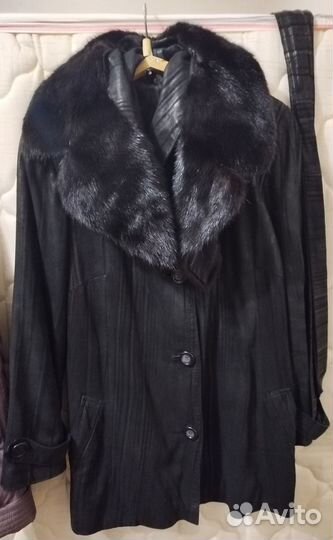 Куртка крэк женская, воротник-черная норка, 48 р