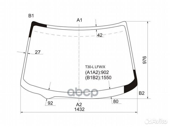 Стекло лобовое nissan X-trail 00-07 T30-L LFW/X