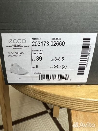 Кроссовки ecco chunky sneaker 39 размер