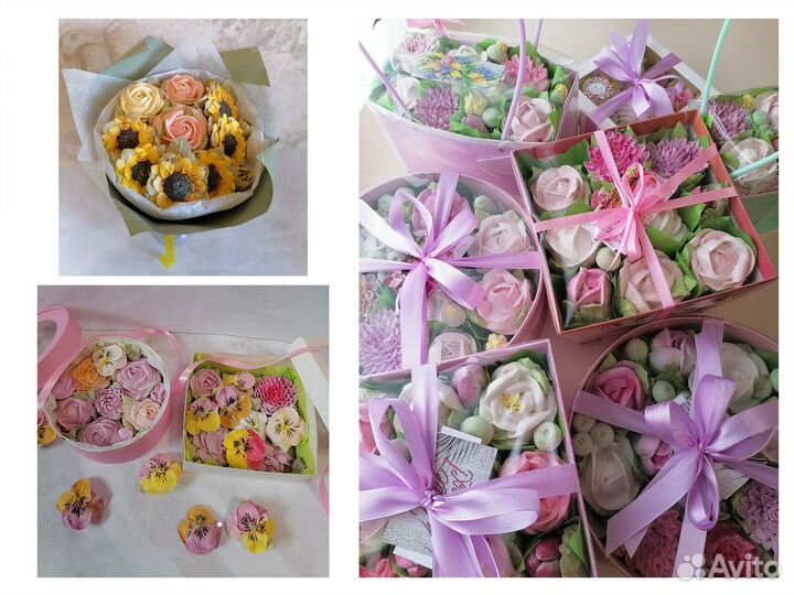 Зефирные цветы, грибочки, зефиросендвичи, завитки