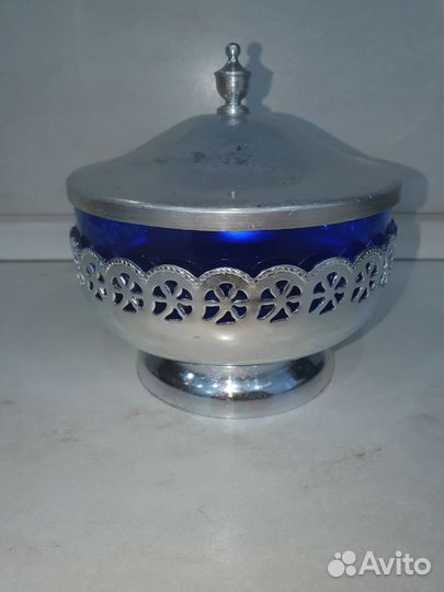 Конфетница цветное стекло СССР