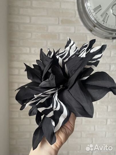 Брошь цветок георгин из шелка большой