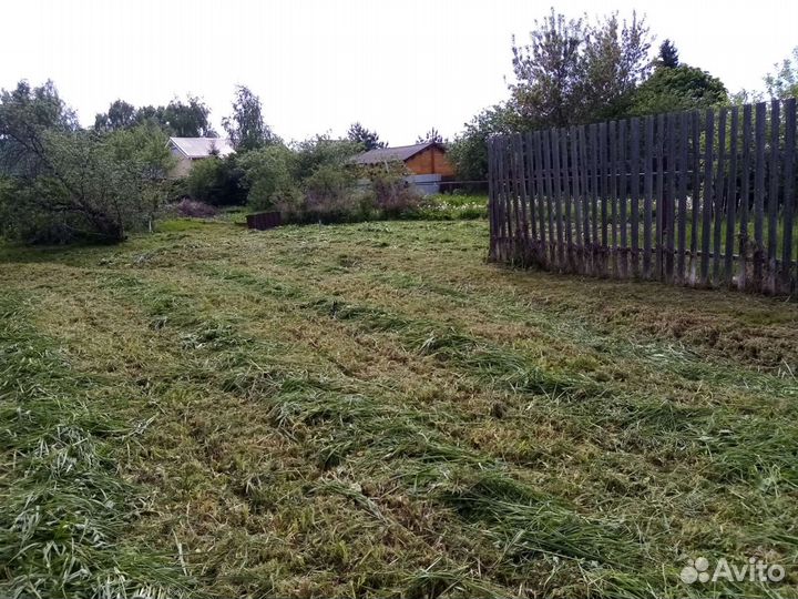 Покос травы триммером, диск леска