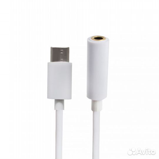 Кабель type-C-AUX белый