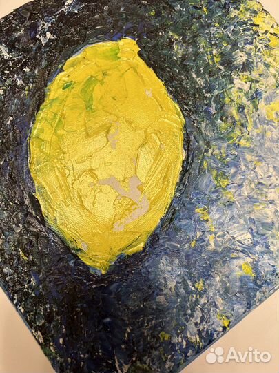 Картина на холсте «лимон» акрил 20*20