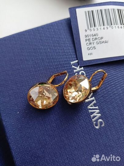 Swarovski серьги Белла медовый.Бронь для Марины