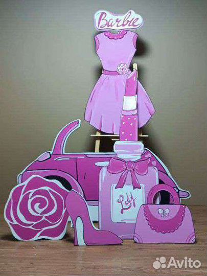 Фотозона Барби декор из картона