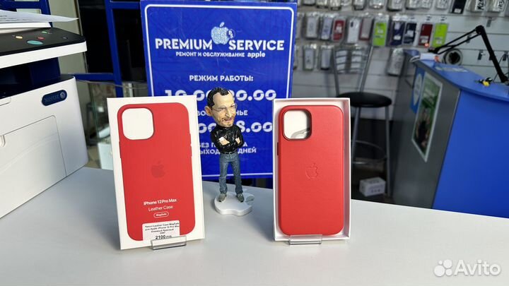 Чехол на iPhone 12 Pro Max Кожаный с MagSafe и Ани