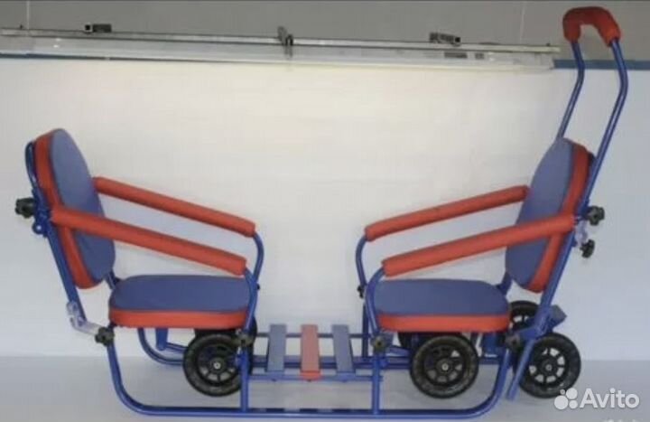 Санки на колесах для двойни