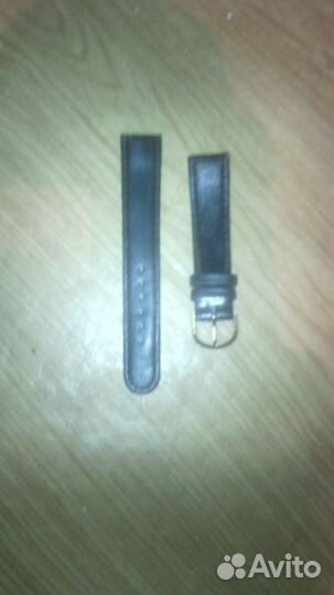 Черный ремень для часов 20мм, кожзам