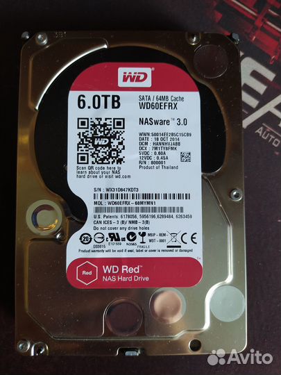 Жёсткий диск HDD WD RED efrx 6TB