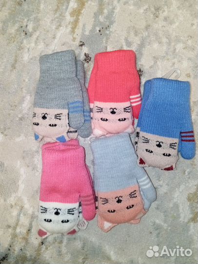 Варежки зимние детские 2 года