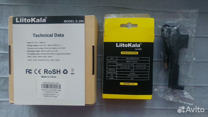 Зарядные устройства ; LiitoKala E260, Lii-202; XM