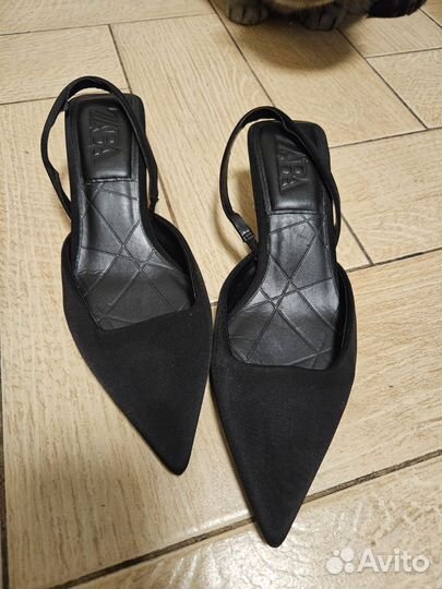 Туфли zara 35 размер из атласа