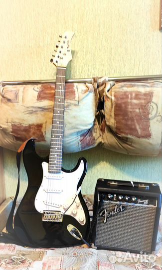 Электрогитара Terris TST с усилителем Fender
