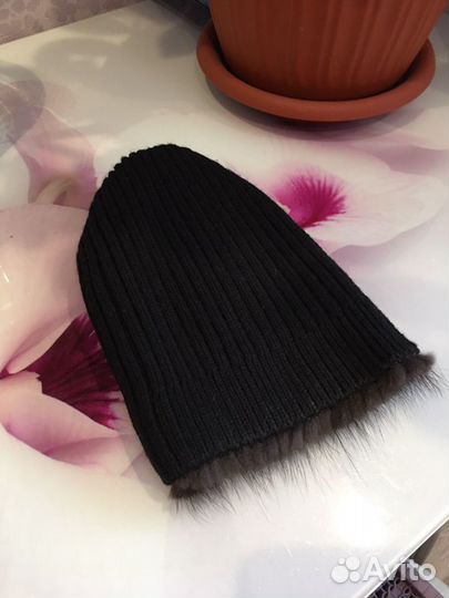 Шапка из вязаной норки