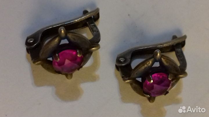 Серьги, маленькие серебро 925(звезда) СССР