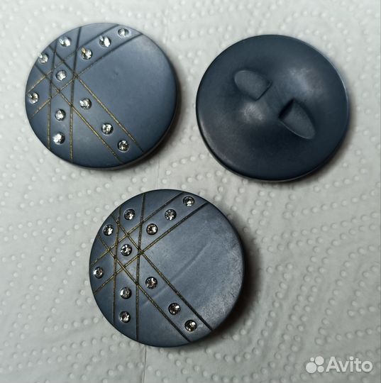 Пуговицы шубные со стразами