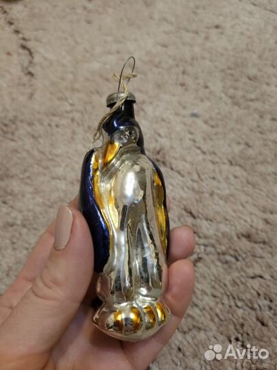 Елочные игрушки. Пингвин фиолетовый