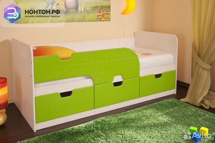 Кровать Минима дуб атланта / лайм