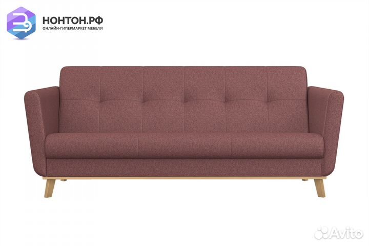 Диван книжка 3-х местный Лайм светло-бордовый