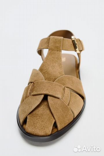 Замшевые сандалии Zara 2024