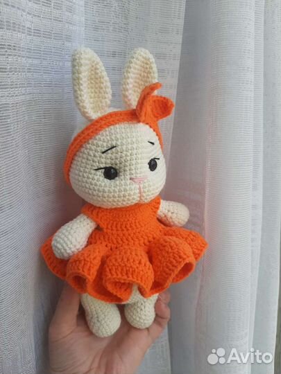 Зайчик, амигуруми, игрушки ручной рабоьы