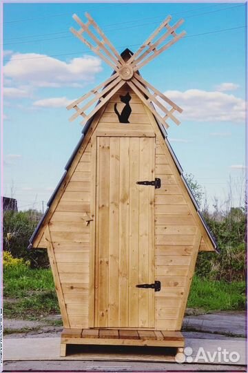 Дачный туалет деревянный прямоугольник зии 647
