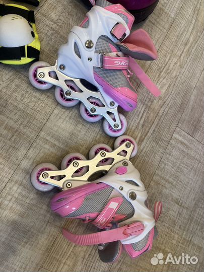 Детские ролики и защита, размер 30-33